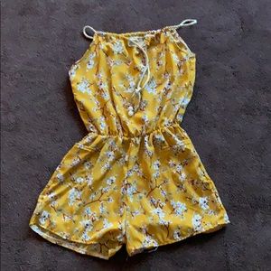 Yellow Floral Romper